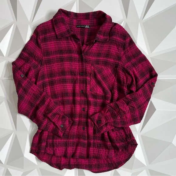 🖤Black Tape 
Women Spread Collar Long Sleeves - Picture 10 of 12